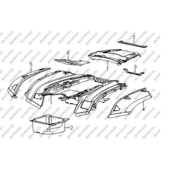 CF MOTO TERRALANDER 500 (4x4) (EFI) ARKA CAMURLUK UST (KIRMIZI) #Y4CFM4001A0341