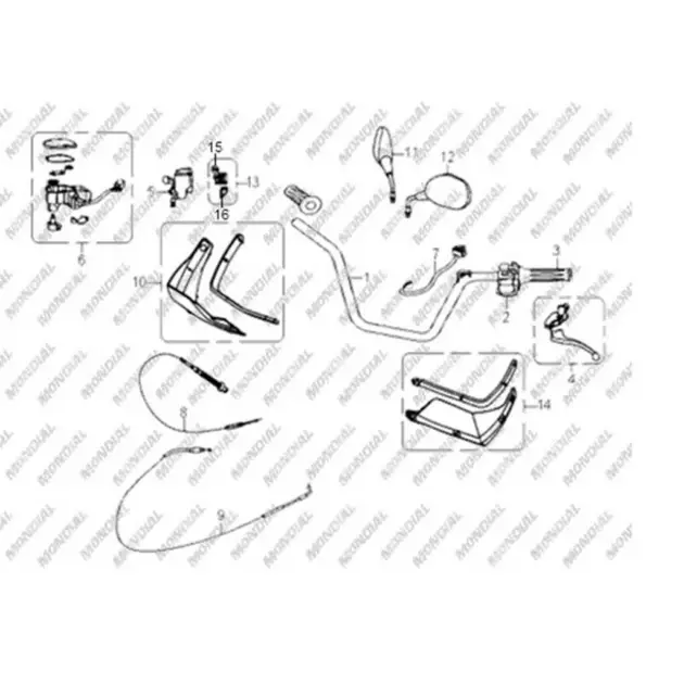 CF MOTO TERRALANDER 625 (4x4) (EFI) SAG KUMANDA DUGMELERI KOMPLE #Y4CFM4002A0040