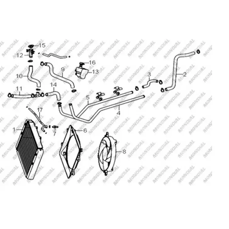 CF MOTO TERRACROSS 625 (4x4) (EFI) RADYATOR METAL SU BORUSU SOL #Y4CFM4003A0200
