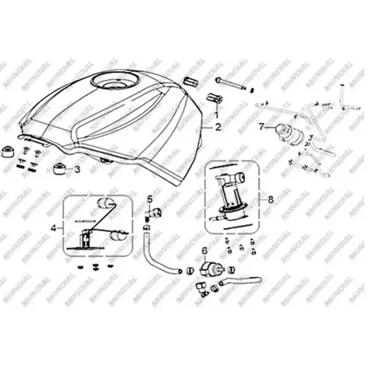 CF MOTO SD 650-T (EFI) BENZIN DEPOSU (KIRMIZI) #Y4CFM4007A0070
