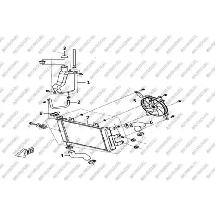 CF MOTO SD 650-T (EFI) RADYATOR SU HAZNESI BORUSU #Y4CFM4007A0091