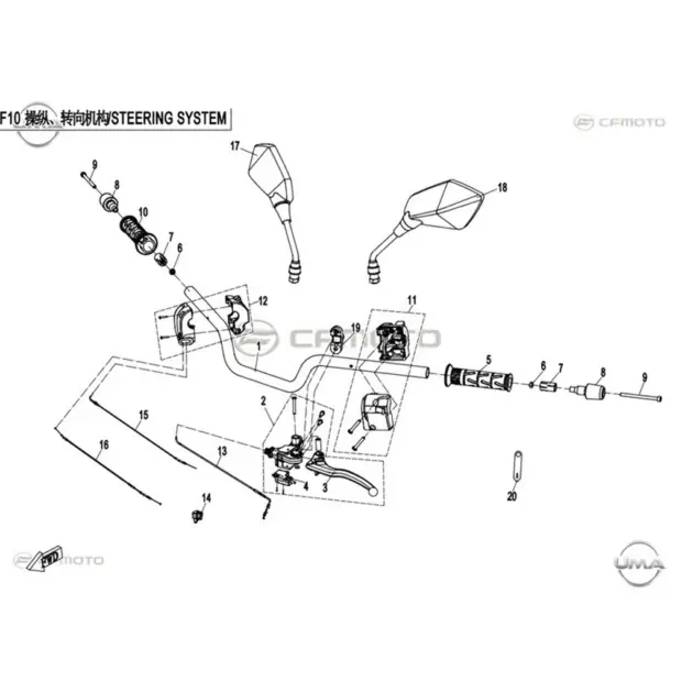 CF MOTO 400NK SAG KUMANDA DUGMELERI KOMPLE #Y4CFM4009A0303