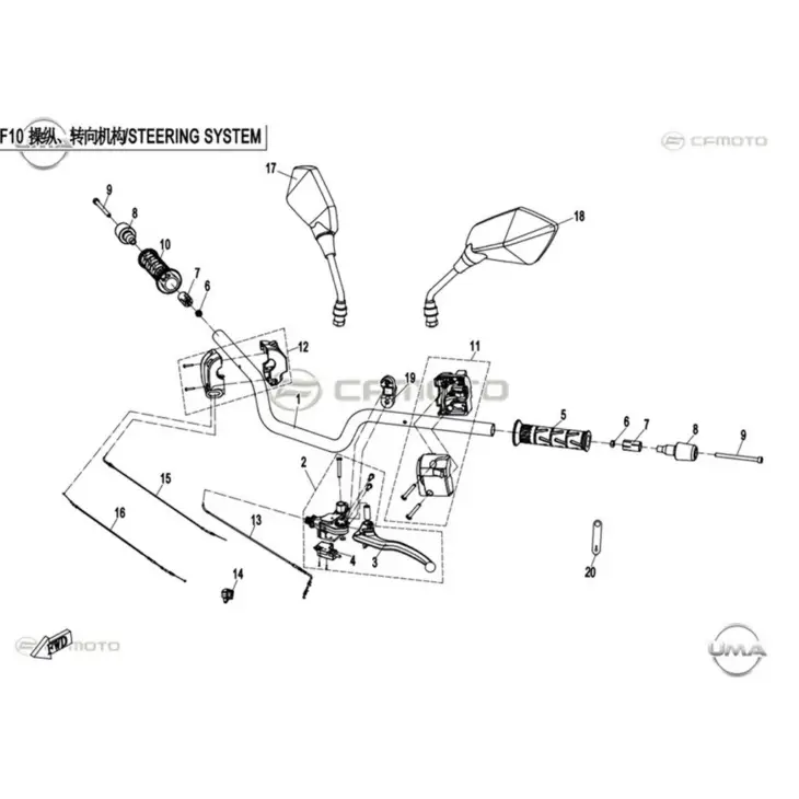 CF MOTO 400NK SAG KUMANDA DUGMELERI KOMPLE #Y4CFM4009A0303