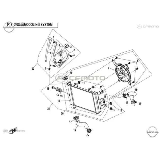 CF MOTO 400NK RADYATOR SU HAZNESI #Y4CFM4009A0228