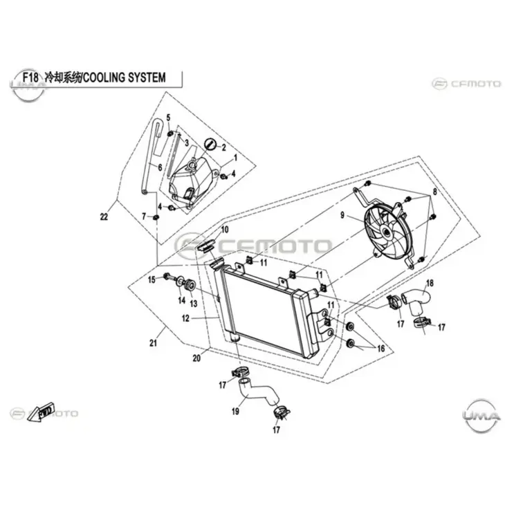 CF MOTO 400NK RADYATOR SU HAZNESI #Y4CFM4009A0228