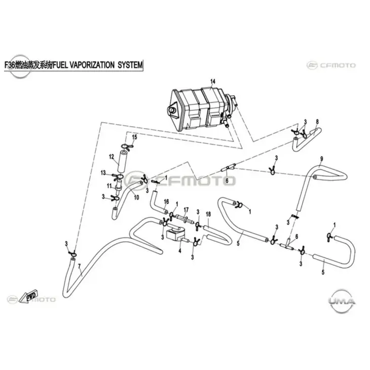 CF MOTO 400NK BASINC SINIRLAMA VALF HORTUMU I #Y4CFM4009A0243