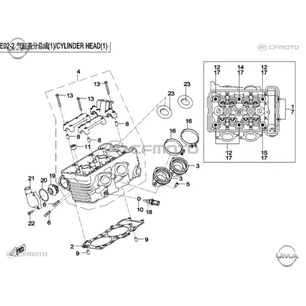 CF MOTO 650NK KULBUTOR KEP EGZOZ #Y4CFM4011A0068