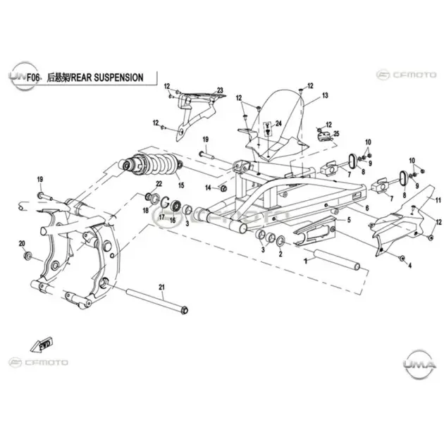 CF MOTO 650NK ARKA AMORTISOR #Y4CFM4011A0052