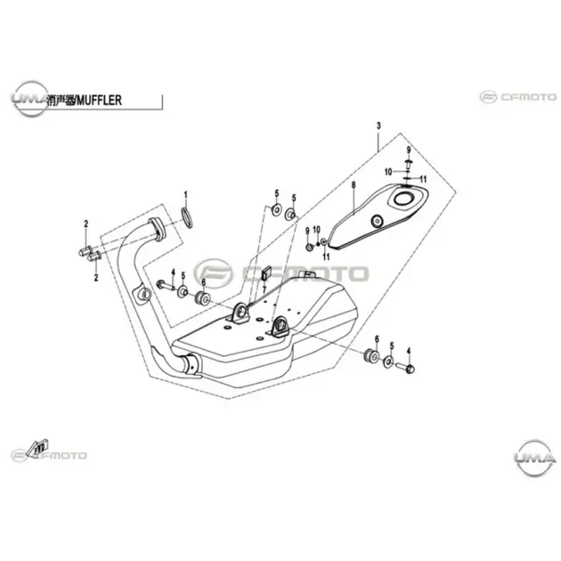 CF MOTO 250NK EGZOZ KOMPLE #Y4CFM4012A0006