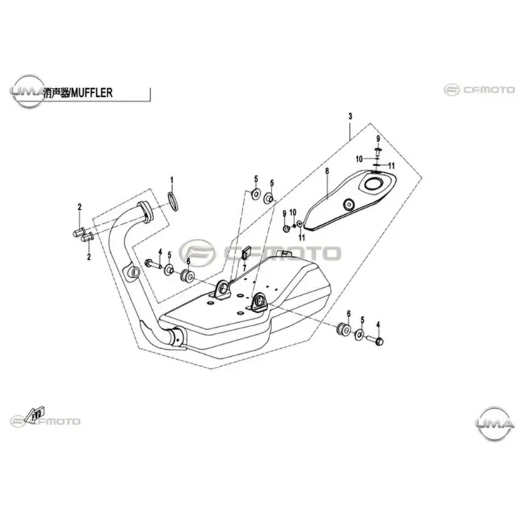 CF MOTO 250NK EGZOZ KOMPLE #Y4CFM4012A0006