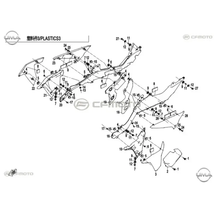 CF MOTO 250NK SELE ALTI YAN KARENAJ SAG ALT #Y4CFM4012A0038