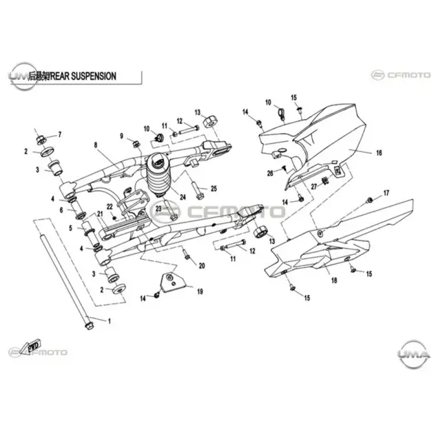 CF MOTO 250NK ARKA CAMURLUK IC #Y4CFM4012A0068