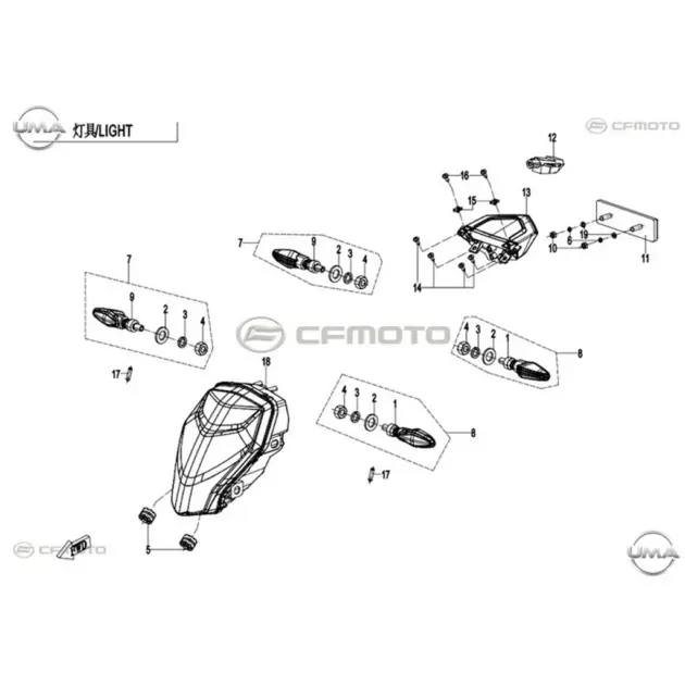 CF MOTO 250NK SAG SINYAL KOMPLE #Y4CFM4012A0129