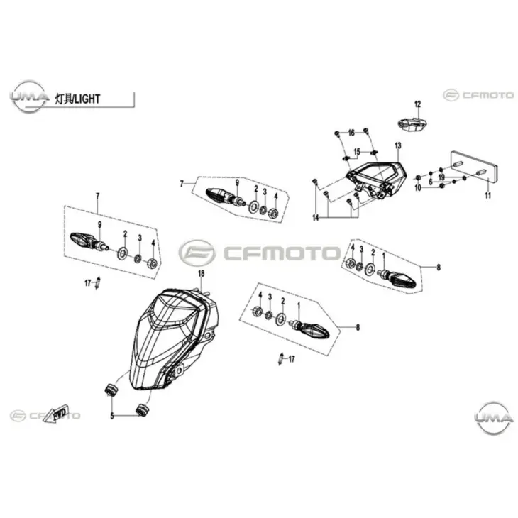 CF MOTO 250NK SAG SINYAL KOMPLE #Y4CFM4012A0129