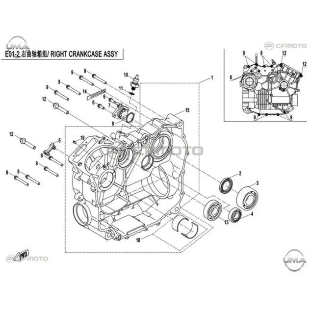 CF MOTO CF400ATR-L EPS (T3) KRANK KUTUSU SAG (MAVI) #Y4CFM4013A0021