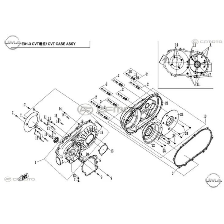 CF MOTO CF400ATR-L EPS (T3) VARYATOR GOVDESI (MAVI) #Y4CFM4013A0025