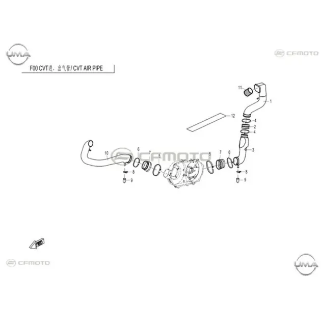 CF MOTO CF400ATR-L EPS (T3) VARYATOR HAVA GIRIS BOGAZI #Y4CFM4013A0056