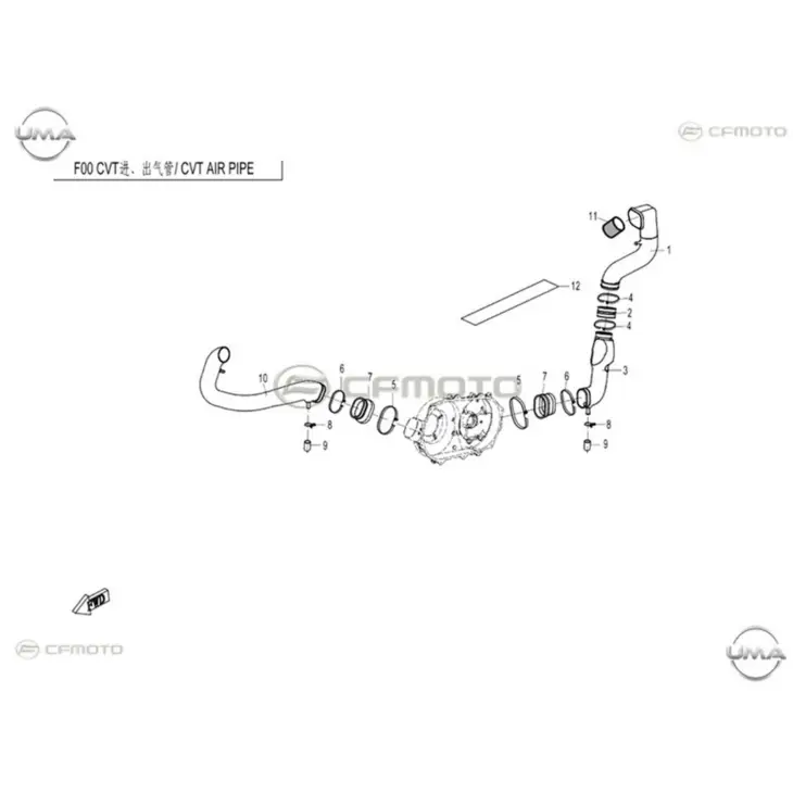 CF MOTO CF400ATR-L EPS (T3) VARYATOR HAVA GIRIS BOGAZI #Y4CFM4013A0056