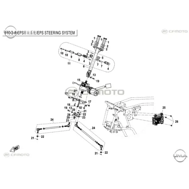 CF MOTO CF400ATR-L EPS (T3) ROT MILI KOMPLE #Y4CFM4013A0131