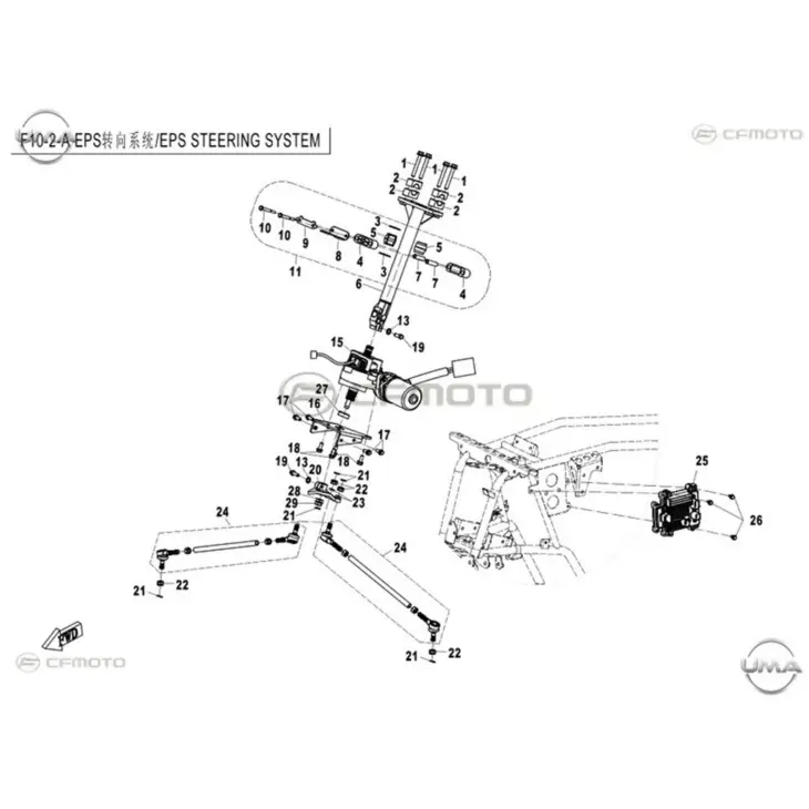 CF MOTO CF400ATR-L EPS (T3) ROT MILI KOMPLE #Y4CFM4013A0131