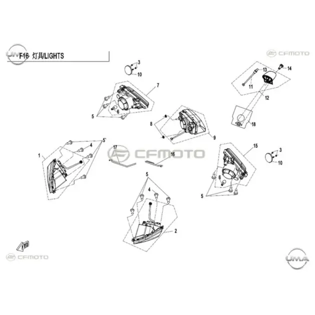 CF MOTO CF400ATR-L EPS (T3) ARKA STOP DEKORATIF #Y4CFM4013A0167