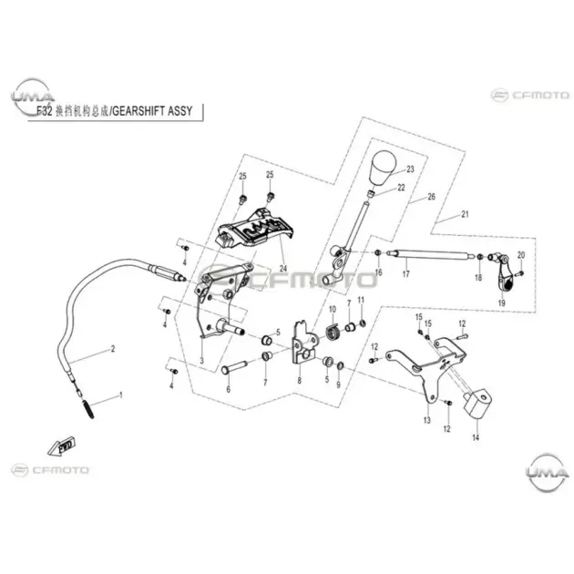 CF MOTO CF400ATR-L EPS (T3) VITES DEGISTIRME KOLU BAGLANTI BRAKETI #Y4CFM4013A0164
