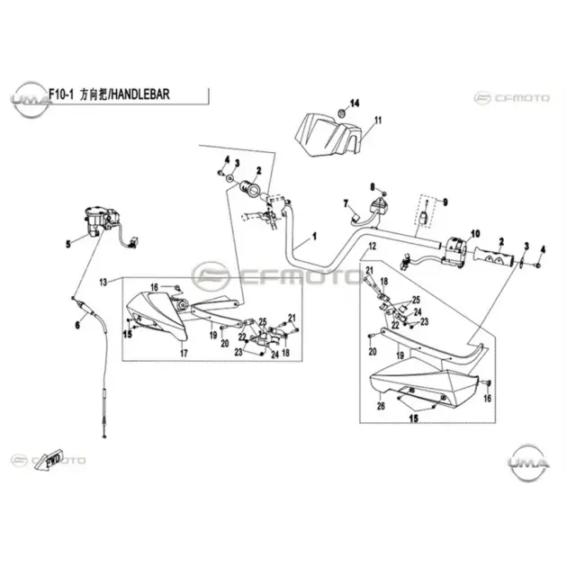 CF MOTO CF500ATR-A SOL KUMANDA DUGMELERI #Y4CFM4015A0064