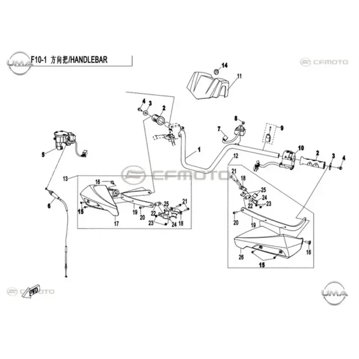 CF MOTO CF500ATR-A SOL KUMANDA DUGMELERI #Y4CFM4015A0064