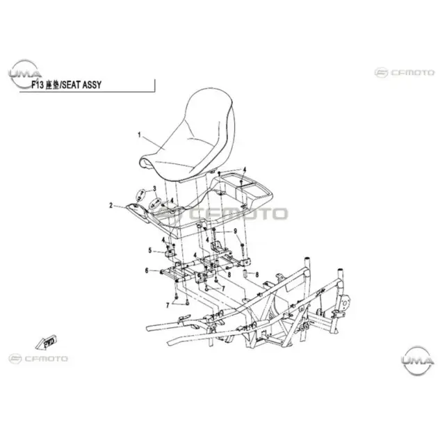 CF MOTO CF500ATR-A KOLTUK ALT PLASTIK #Y4CFM4015A0040