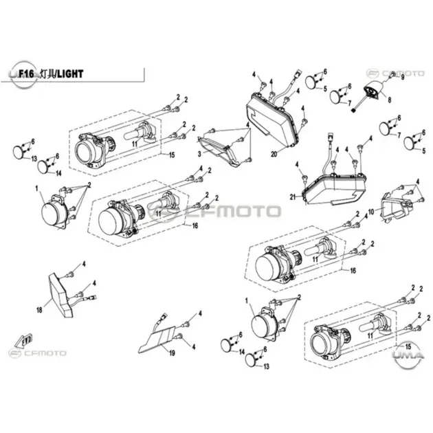 CF MOTO CF500ATR-A ON SOL SINYAL KOMPLE #Y4CFM4015A0061