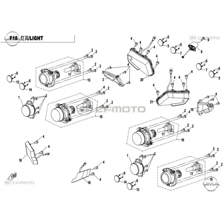 CF MOTO CF500ATR-A ON SOL SINYAL KOMPLE #Y4CFM4015A0061