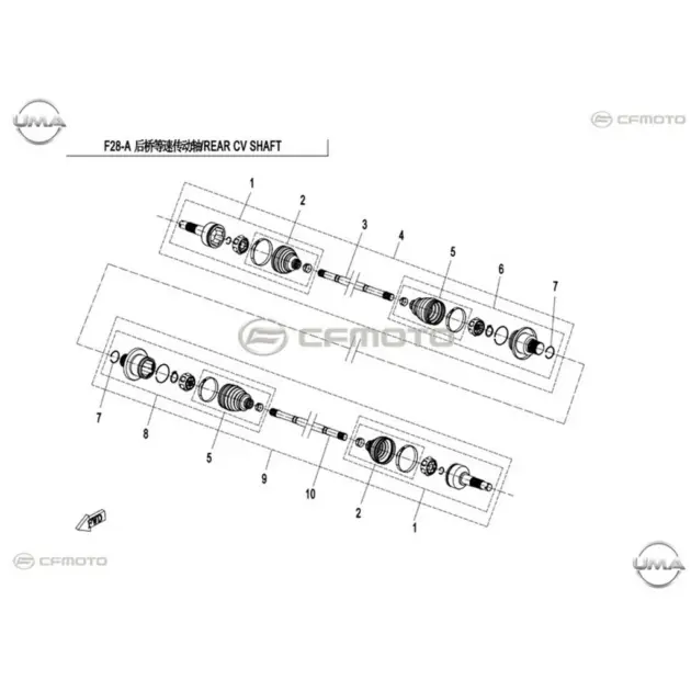 CF MOTO CFORCE 550 EPS (T3B) RULMAN VE KORUK TAKIMI SAG #Y4CFM4016A0337