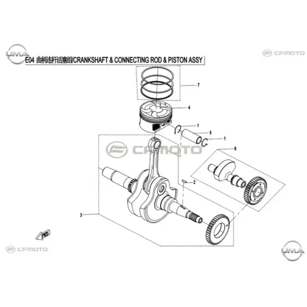 CF MOTO CFORCE 550 EPS (T3B) DENGE MILI KOMPLE #Y4CFM4016A0115