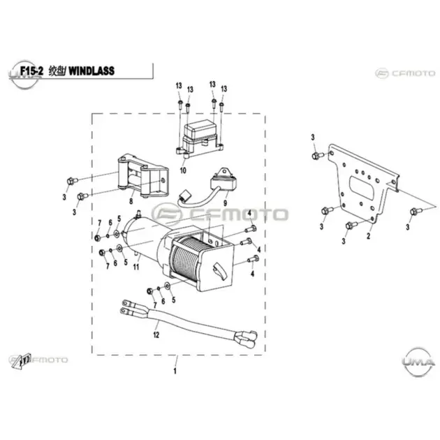 CF MOTO CF800ATR EPS (T3) VINC MOTORU KOMPLE #Y4CFM4017A0119