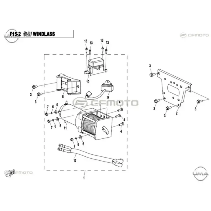 CF MOTO CF800ATR EPS (T3) VINC MOTORU KOMPLE #Y4CFM4017A0119