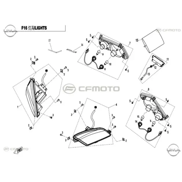 CF MOTO CF800ATR EPS (T3) FAR KOMPLE SAG #Y4CFM4017A0177