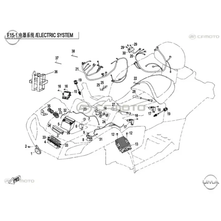 CF MOTO CFORCE 800 EPS (T3B) ELEKTRIK TESISATI KOMPLE #Y4CFM4018A0029