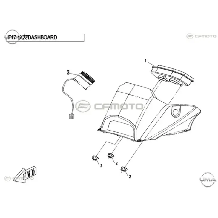 CF MOTO CFORCE 800 EPS (T3B) GOSTERGE PANELI KOMPLE #Y4CFM4018A0025