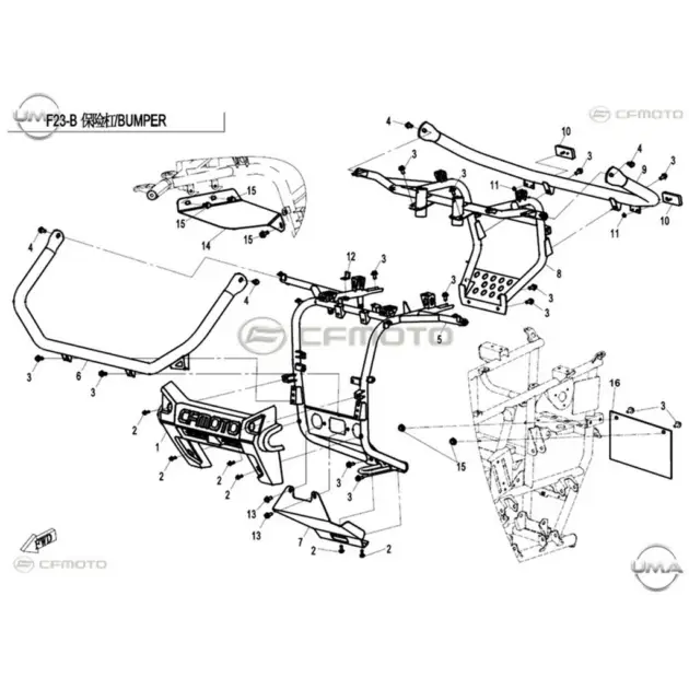 CF MOTO CFORCE 800 EPS (T3B) ON PANEL BAGLANTI BRAKETI #Y4CFM4018A0012