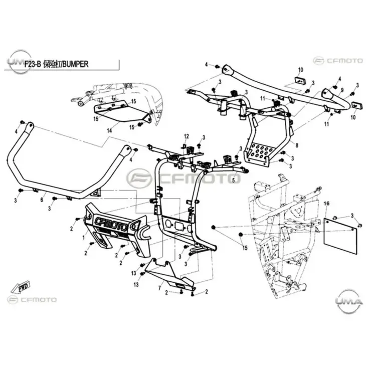 CF MOTO CFORCE 800 EPS (T3B) ON PANEL BAGLANTI BRAKETI #Y4CFM4018A0012