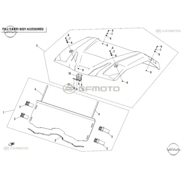 CF MOTO UFORCE 500 (T1B) TAVAN #Y4CFM4019A0154