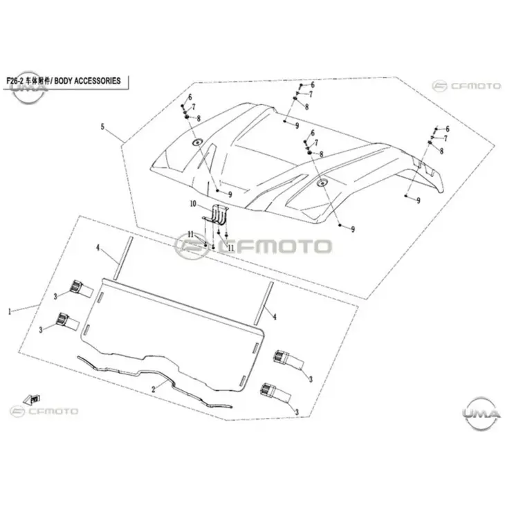 CF MOTO UFORCE 500 (T1B) TAVAN #Y4CFM4019A0154