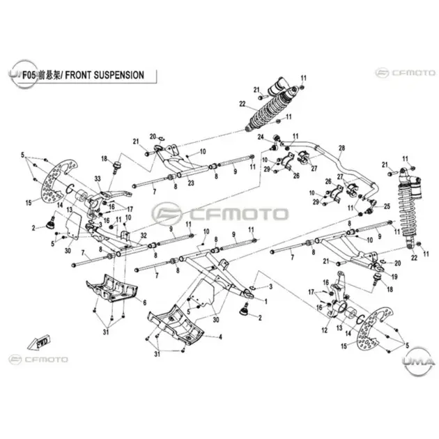 CF MOTO UFORCE 500 (T1B) SALINCAK MUHAFAZA KAPAGI #Y4CFM4020A0030