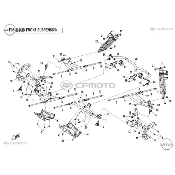 CF MOTO UFORCE 500 (T1B) SALINCAK MUHAFAZA KAPAGI #Y4CFM4020A0030