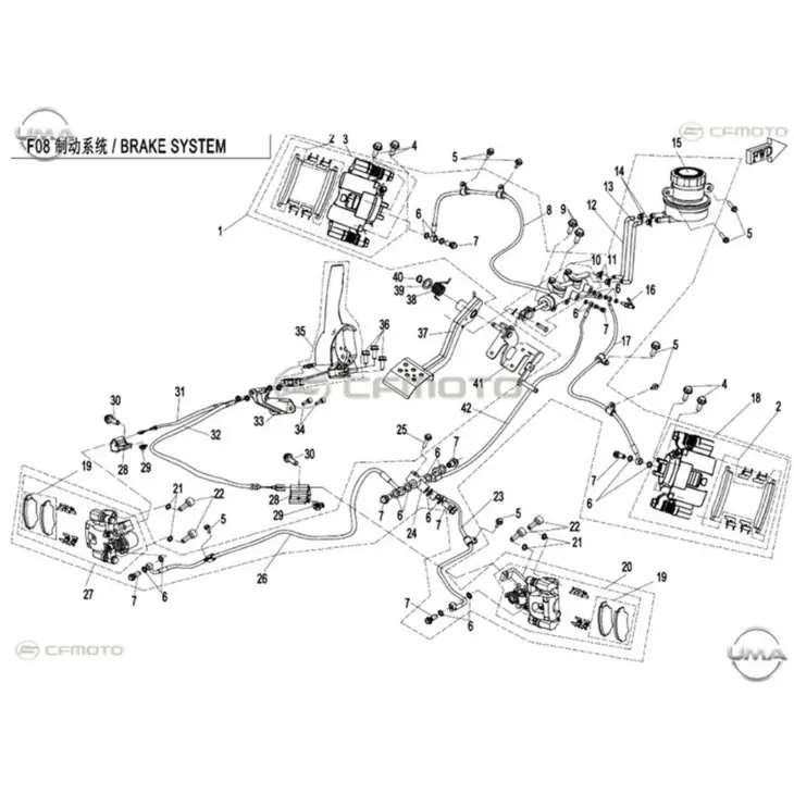CF MOTO UFORCE 500 (T1B) EL FREN KOLU #Y4CFM4020A0050