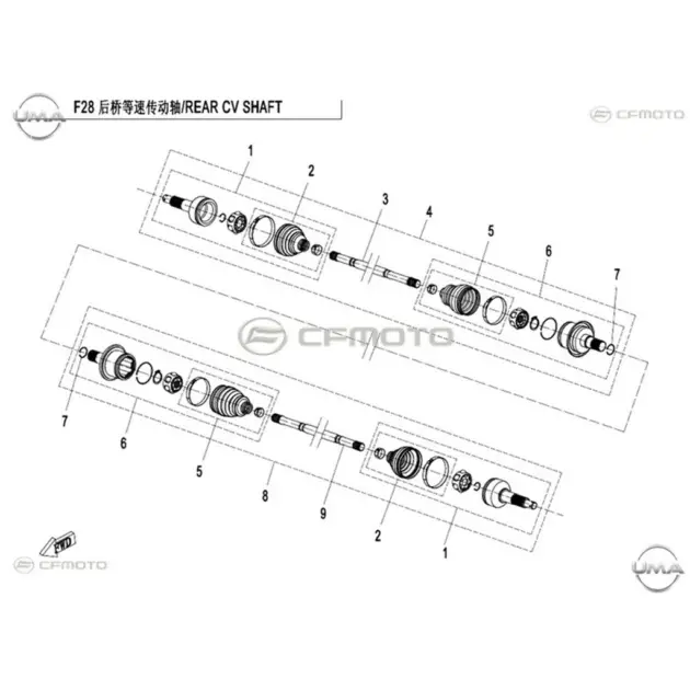 CF MOTO UFORCE 500 (T1B) ARKA AKS RULMAN TAKIMI IC #Y4CFM4020A0097