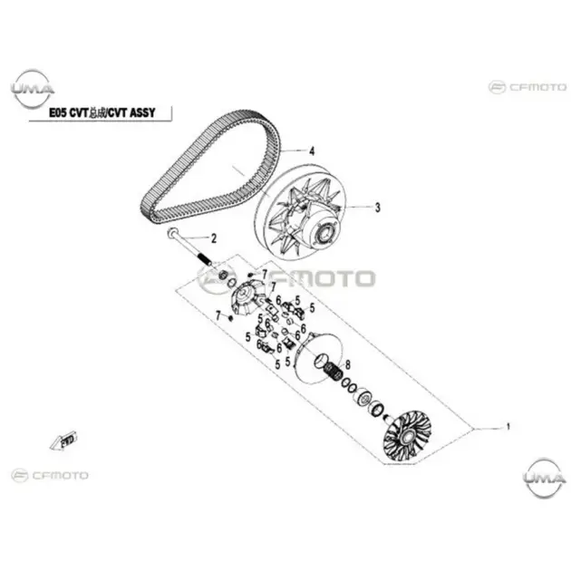 CF MOTO ZFORCE 550 ON VARYATOR KOMPLE #Y4CFM4021A0273