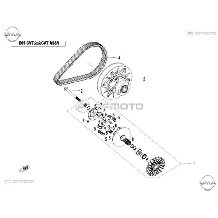 CF MOTO ZFORCE 550 ON VARYATOR KOMPLE #Y4CFM4021A0273
