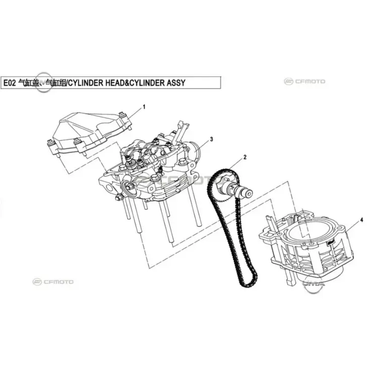 CF MOTO ZFORCE 500 (T1B) SILINDIR KAPAGI #Y4CFM4022A0001