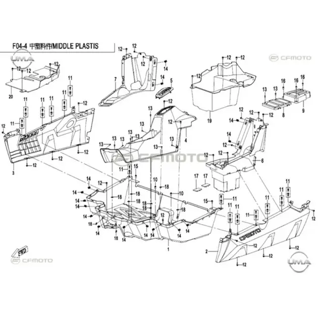 CF MOTO ZFORCE 500 (T1B) EL FREN KOLU KONSOLU #Y4CFM4022A0029